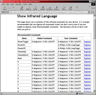 Adding a large number of infrared commands.