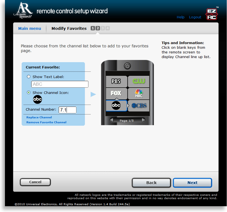 Acoustic Research Xsight Touch Wizard