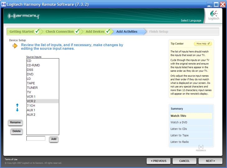 Logitech Harmony Software