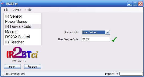 IR2BTci Software